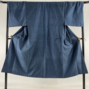 男着物 美品 優品 紬 アンサンブル 亀甲絣 紺色 袷 137cm 71cm S 正絹 ネット通販