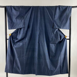男着物 美品 優品 アンサンブル 紬地 亀甲絣 藍色 袷 身丈148cm 裄丈69cm L 正絹 通販セール