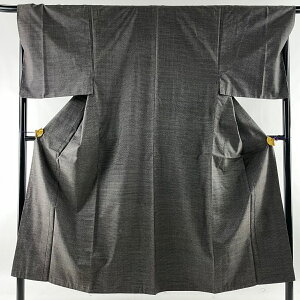 男着物 秀品 亀甲絣 墨色 袷 身丈146cm 裄丈69cm M 正絹 バーゲン