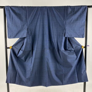 男着物 優品 証紙あり アンサンブル 紬地 亀甲絣絣 紺色 袷 身丈137cm 裄丈66cm S 正絹 通販