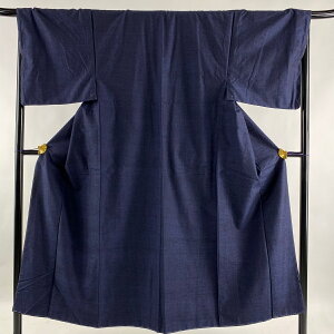 男着物 美品 名品 紬地アンサンブル 濃紺 袷 身丈147cm 裄丈69cm M 正絹 バーゲン