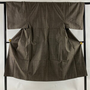 男着物 優品 紬 アンサンブル 亀甲絣 焦茶色 袷 身丈134.5cm 裄丈65.5cm S 正絹 通販