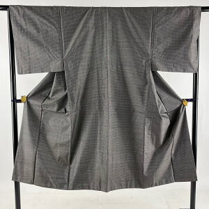 男着物 美品 秀品 証紙あり アンサンブル 大島紬 亀甲絣 焦茶色 袷 身丈136.5cm 裄丈66cm S 正絹 キャンペーン