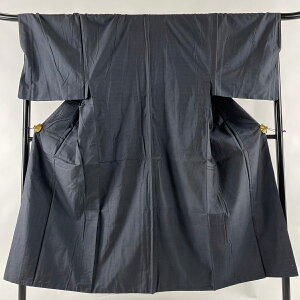 男着物 優品 アンサンブル 紬 亀甲絣 紺色 袷 身丈149.5cm 裄丈71cm L 正絹 ネット通販