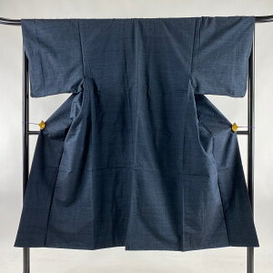 男着物 優品 紬 アンサンブル 濃紺 袷 身丈138cm 裄丈66cm S 正絹 ネット通販