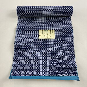 反物 優品 男着物 浴衣 幾何学模様 紺色 綿 通販