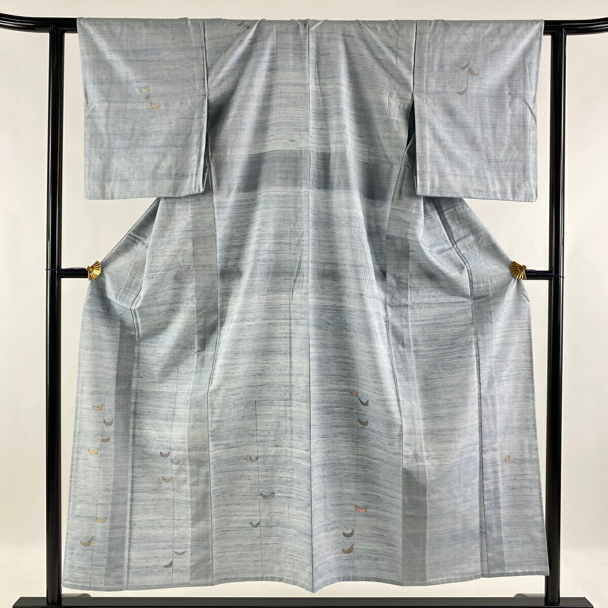 付下げ 美品 逸品 落款あり 能州紬地 ますいわ屋 幾何学模様 水色 単衣 身丈151.5cm 裄丈60cm S 正絹 【中古】のサムネイル