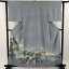 50%OFF 色留袖 身丈157cm 裄丈62cm S 袷 太田裕久 落款あり 証紙あり 栗林公園 鳥 青灰色 正絹 名品 一つ紋 【中古】 msp50 6,900円