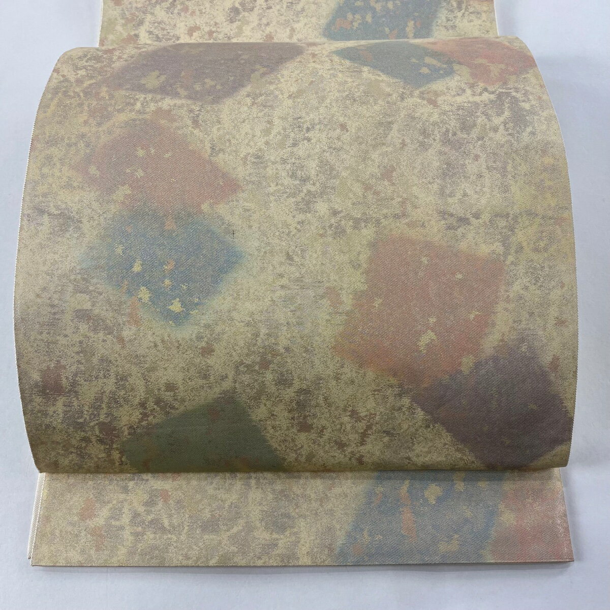 袋帯 美品 逸品 落款あり 洛風林 箔散らし 箔 クリーム 全通 正絹 【中古】のサムネイル