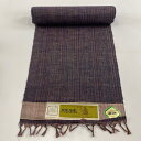 50％OFF 反物 秀品 紬 縞 茶紫 正絹 【中古】 msp50