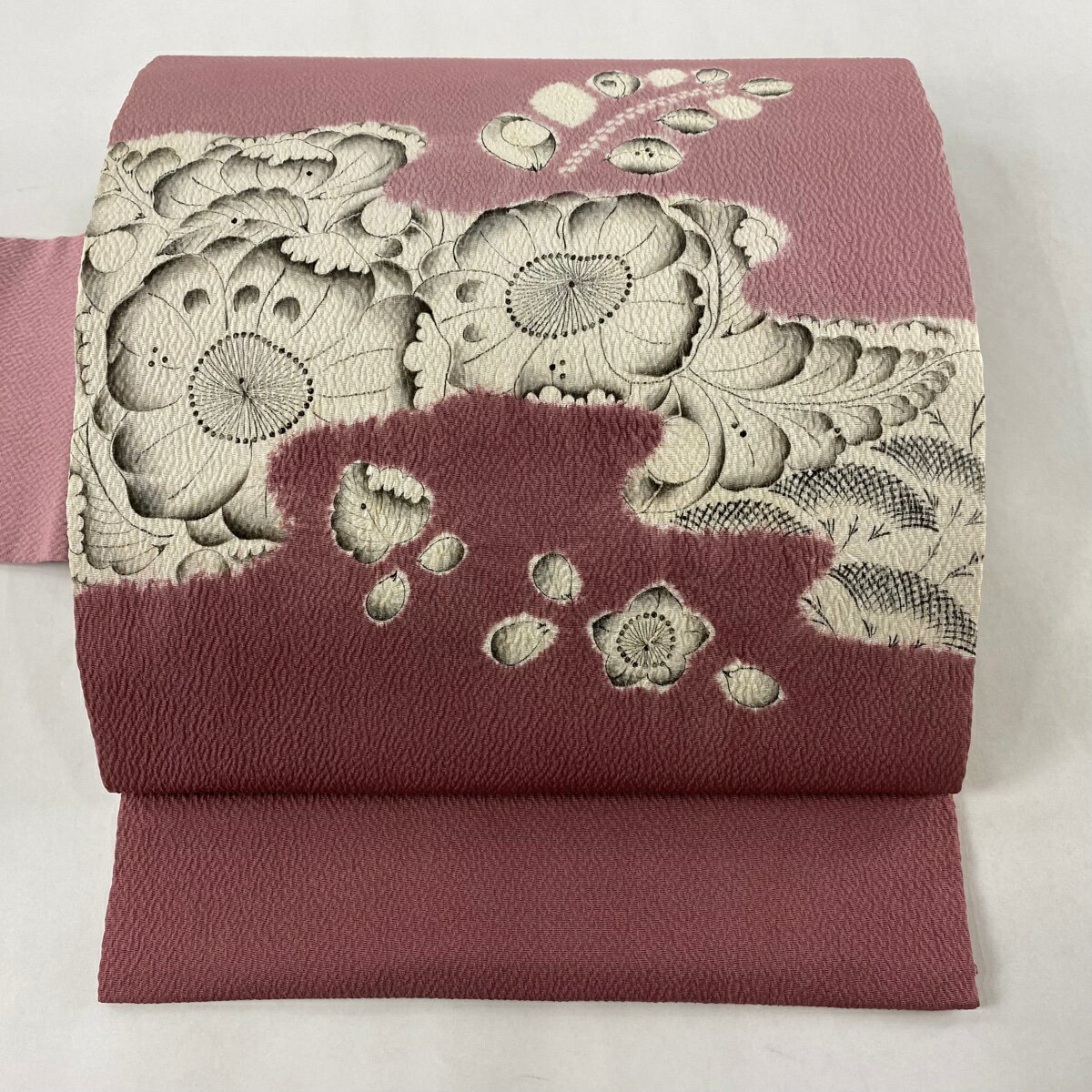 名古屋帯 逸品 大脇一心 辻が花 紫 正絹 【中古】のサムネイル