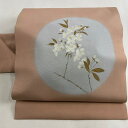 名古屋帯 秀品 桜 ピンク 正絹 【中古】