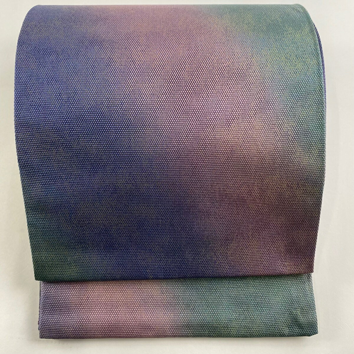 袋帯 美品 秀品 室華風 落款あり 斜めぼかし柄 箔 青紫 全通 正絹 【中古】のサムネイル