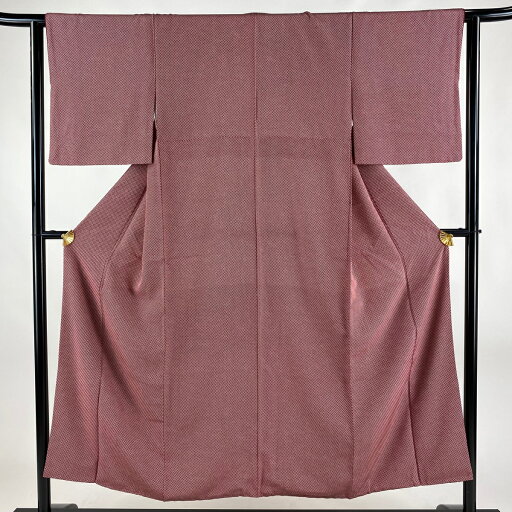 【在庫一掃】 小紋 身丈150cm 裄丈62.5cm S 袷 疋田 えんじ色 正絹 優品 【中古】 【在庫一掃】 小紋 身丈150cm 裄丈62.5cm S 袷 疋田 えんじ色 正絹 優品 【中古】