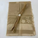 和装セット 美品 優品 帯締め帯揚げ2点セット 地紋 薄茶色 正絹 和装小物 【中古】(4)