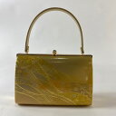 和装バッグ 優品 フォーマル 桜 麻の葉 金彩 薄オレンジ エナメル 和装小物 【中古】