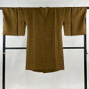 【最終値引き】 道行 身丈100cm 裄丈70cm L 和装コート 角衿 地紋 茶色 正絹 美品 逸品 【中古】 msp70