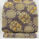 袋帯 美品 逸品 紋屋井関 落款あり 御寮織 華文 向かい鳥 金銀糸 灰紫 六通 正絹 【中古】 msp30