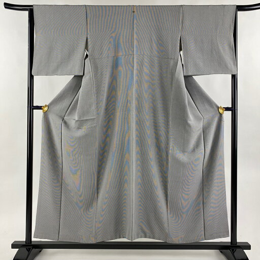 江戸小紋 身丈153cm 裄丈63.5cm S 袷 万筋 灰色 正絹 秀品 一つ紋 【中古】 江戸小紋 身丈153cm 裄丈63.5cm S 袷 万筋 灰色 正絹 秀品 一つ紋 【中古】