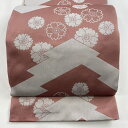 【最終値引き】 名古屋帯 美品 優品 八寸名古屋帯 桜 松川菱 ピンクベージュ 化繊 【中古】 msp70