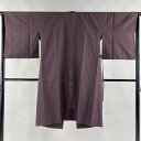 【最終値引き】 道中着 身丈109cm 裄丈64cm M 和装コート 格子 茶紫 正絹 美品 逸品 【中古】 msp70