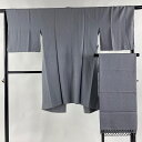 【最終値引き】 道中着 身丈103cm 裄丈66cm M 和装コート ストール付き 菊 灰色 正絹 逸品 【中古】 msp70