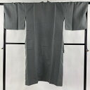 【最終値引き】 道中着 身丈129cm 裄丈69cm L 和装コート 着物衿 落款あり 地紋 灰色 正絹 逸品 【中古】 msp70