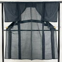 男着物 身丈140.5cm 裄丈64.5cm S 薄物 夏紬 濃紺 正絹 秀品 【中古】