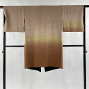 【最終値引き】 道中着 身丈100cm 裄丈64cm M 和装コート 着物衿 リバーシブル 地紋 茶色 正絹 美品 逸品 【中古】 msp70