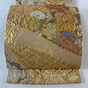 袋帯 美品 秀品 辻が花柄 金銀糸 箔 金色 六通 正絹 【中古】