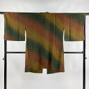 【最終値引き】 道中着 身丈95cm 裄丈68cm L 伊と幸 和装コート 幾何学模様 ぼかし 赤茶 正絹 美品 逸品 【中古】 msp70