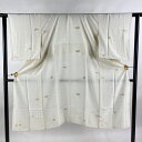 長襦袢 身丈120cm 裄丈62cm S 鈴乃屋 松竹梅 地紋 金糸 クリーム 正絹 美品 秀品 【中古】