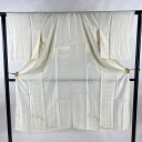 長襦袢 身丈125.5cm 裄丈62.5cm S 地紋 クリーム 正絹 美品 秀品 【中古】 msp50