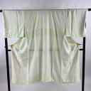 長襦袢 身丈128cm 裄丈72cm L 地紋 ぼかし 薄緑 正絹 美品 名品 【中古】