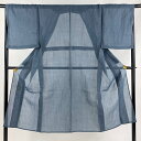 男着物 身丈135cm 裄丈68cm S 薄物 夏紬 青灰色 麻 秀品 【中古】