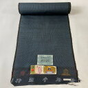 反物 秀品 男着物 大島紬 証紙 亀甲絣 紺色 正絹 【中古】