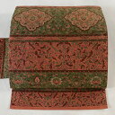 【最終値引き】 名古屋帯 美品 優品 八寸名古屋帯 華文 横段 箔 ピンク 正絹 【中古】 msp70