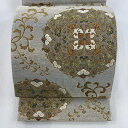 袋帯 美品 名品 華文 唐草 金銀糸 箔 銀色 六通 正絹 【中古】(4)