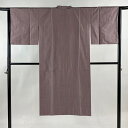 道行 身丈128cm 裄丈63cm S 和装コート へちま衿 大島紬 証紙あり 縦縞 灰紫 正絹 名品 【中古】 msp50
