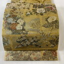 丸帯 美品 逸品 草花 箔 金色 六通 正絹 【中古】(4)
