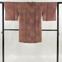 道行 身丈95cm 裄丈64cm M 和装コート 角衿 落款あり 幾何学 ぼかし 小豆色 正絹 美品 名品 【中古】 msp50