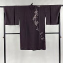 道中着 身丈103.5cm 裄丈69cm L 和装コート 加賀友禅 田嶋秀之 やまと 落款あり 笹 紫 正絹 逸品 【中古】 msp50