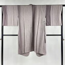 道中着 身丈102cm 裄丈67cm M 和装コート 着物衿 落款あり 木目 薄紫 正絹 美品 逸品 【中古】 msp50