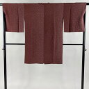 道中着 身丈97cm 裄丈66.5cm M 和装コート 幾何学模様 小豆色 正絹 美品 逸品 【中古】 msp50