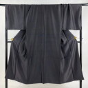 男着物 身丈139.5cm 裄丈70cm S 袷 紬 青山みとも 鱗 墨色 正絹 美品 名品 【中古】