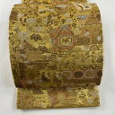 袋帯 美品 秀品 花うさぎ 花唐草 箔 金糸 金色 六通 正絹 【中古】 msp50