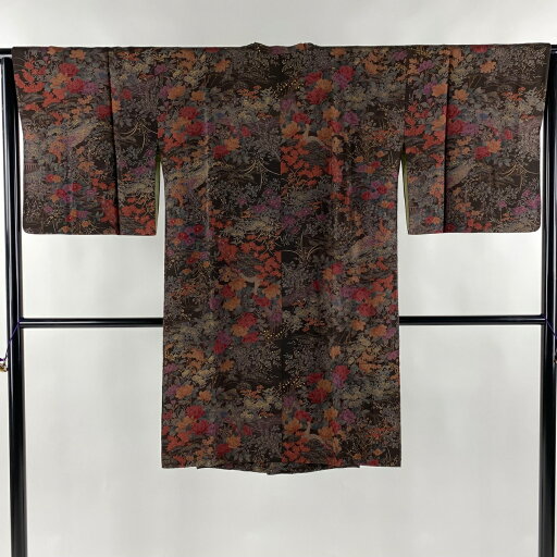 道行 身丈101cm 裄丈64cm M 和装コート 角衿 松竹梅 草花 金彩 茶紫 正絹 美品 逸品 【中古】 msp50 道行 身丈101cm 裄丈64cm M 和装コート 角衿 松竹梅 草花 金彩 茶紫 正絹 美品 逸品 【中古】 msp50