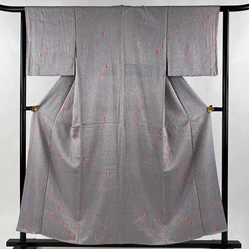 小紋 身丈155cm 裄丈61.5cm S 袷 幾何学模様 絞り 薄紫 正絹 秀品 【中古】 小紋 身丈155cm 裄丈61.5cm S 袷 幾何学模様 絞り 薄紫 正絹 秀品 【中古】