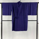 道中着 身丈101.4cm 裄丈64cm M 和装コート 地紋 青紫 正絹 美品 逸品 【中古】