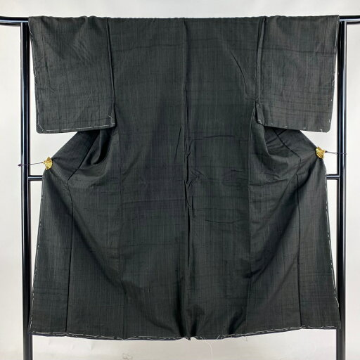 男着物 身丈138cm 裄丈65cm S 袷 紬 縞 墨色 正絹 秀品 【中古】 msp50 男着物 身丈138cm 裄丈65cm S 袷 紬 縞 墨色 正絹 秀品 【中古】 msp50